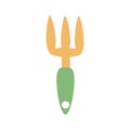 Garden tool small rake Flat vector illustration Royalty Free Stock Photo