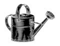 Garden Tool Watering Can Woodcut Vintage Style Royalty Free Stock Photo