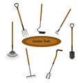 Garden tools cartoon vector collection