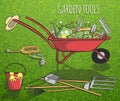 Garden tools concept poster