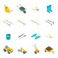 Garden Tools 3d Icons Set Isometric View. Vector Royalty Free Stock Photo