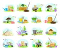 Garden Tools and Equipment for Soil and Crop Cultivation Big Vector Composition Set