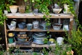 Garden tools and flowerpots