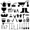 Garden tools icon set Royalty Free Stock Photo