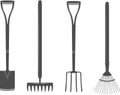 Garden tools selection set s for your design or logo Royalty Free Stock Photo
