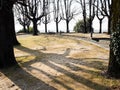 garden on top of San Vigilio castle in Bergamo Royalty Free Stock Photo