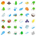 Garden tree icons set, isometric style Royalty Free Stock Photo