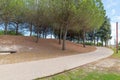 Garden of Troia covered with green trees and walkways in Grandola municipality, Portugal