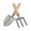Garden trowel and hand fork set isolated on white with clipping path Royalty Free Stock Photo