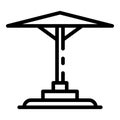 Garden umbrella icon, outline style