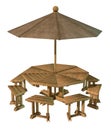 Garden Umbrella Table - 8 Seats