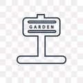 Garden vector icon isolated on transparent background, linear Ga Royalty Free Stock Photo