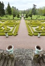 Garden viewscape of Dree castle in Curbigny