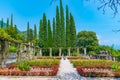 Garden at Vittoriale degli italiani palace at Gardone Riviera in Italy