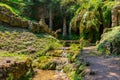 Garden at Vittoriale degli italiani palace at Gardone Riviera in Italy