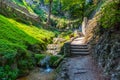 Garden at Vittoriale degli italiani palace at Gardone Riviera in Italy