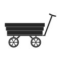 Garden wagon black vector icon.Black vector illustration wheelbarrow. Isolated illustration of garden wagon icon on