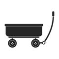 Garden wagon black vector icon.Black vector illustration wheelbarrow. Isolated illustration of garden wagon icon on