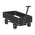 Garden wagon black vector icon.Black vector illustration wheelbarrow. Isolated illustration of garden wagon icon on