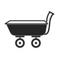 Garden wagon black vector icon.Black vector illustration wheelbarrow. Isolated illustration of garden wagon icon on