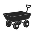 Garden wagon black vector icon.Black vector illustration wheelbarrow. Isolated illustration of garden wagon icon on