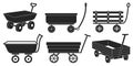 Garden wagon black vector illustration on white background. Farm wheelbarrow set icon.Vector illustration set icon