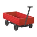 Garden wagon cartoon vector icon.Cartoon vector illustration wheelbarrow. Isolated illustration of garden wagon icon on