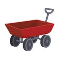 Garden wagon cartoon vector icon.Cartoon vector illustration wheelbarrow. Isolated illustration of garden wagon icon on