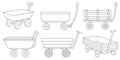 Garden wagon outline vector illustration on white background. Farm wheelbarrow set icon.Vector illustration set icon