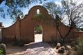 Garden wall in San Xavier del Bac the Spanish Catholic Mission Tucson Arizona