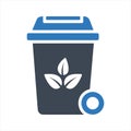 Garden waste bin icon. Wheelie bin icon Royalty Free Stock Photo