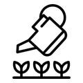 Garden watering can icon, outline style Royalty Free Stock Photo