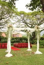 Garden wedding arch decoration Royalty Free Stock Photo