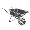 Garden wheelbarrow glyph icon