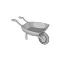 Garden wheelbarrow icon, black monochrome style Royalty Free Stock Photo