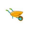 Garden wheelbarrow icon, cartoon style Royalty Free Stock Photo