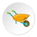 Garden wheelbarrow icon, cartoon style Royalty Free Stock Photo