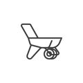 Garden wheelbarrow line icon