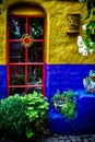 Garden Window in Blue and Yellow Wall