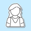 Garden woman avatar sticker icon. Simple thin line, outline vector of avatar icons for ui and ux, website or mobile application