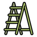 Garden wood ladder icon, outline style