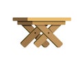 Garden wooden table flat illustration. handmade furniture