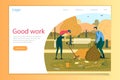 Garden Work Flat Vector Landing Page Template