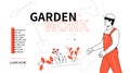 Garden work - modern flat design style web banner Royalty Free Stock Photo