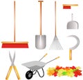 Garden work tools isolated Royalty Free Stock Photo