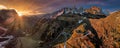 Gardena Pass, Italy - Aerial panoramic view of the curvy roads of the famous Gardena Pass Passo Gardena