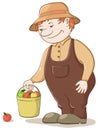 Gardener with apples
