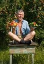 Gardener with apples and vegetables 1 Royalty Free Stock Photo