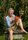 Gardener with apples and vegetables 3 Royalty Free Stock Photo