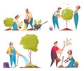 Gardener Concept Icons Set